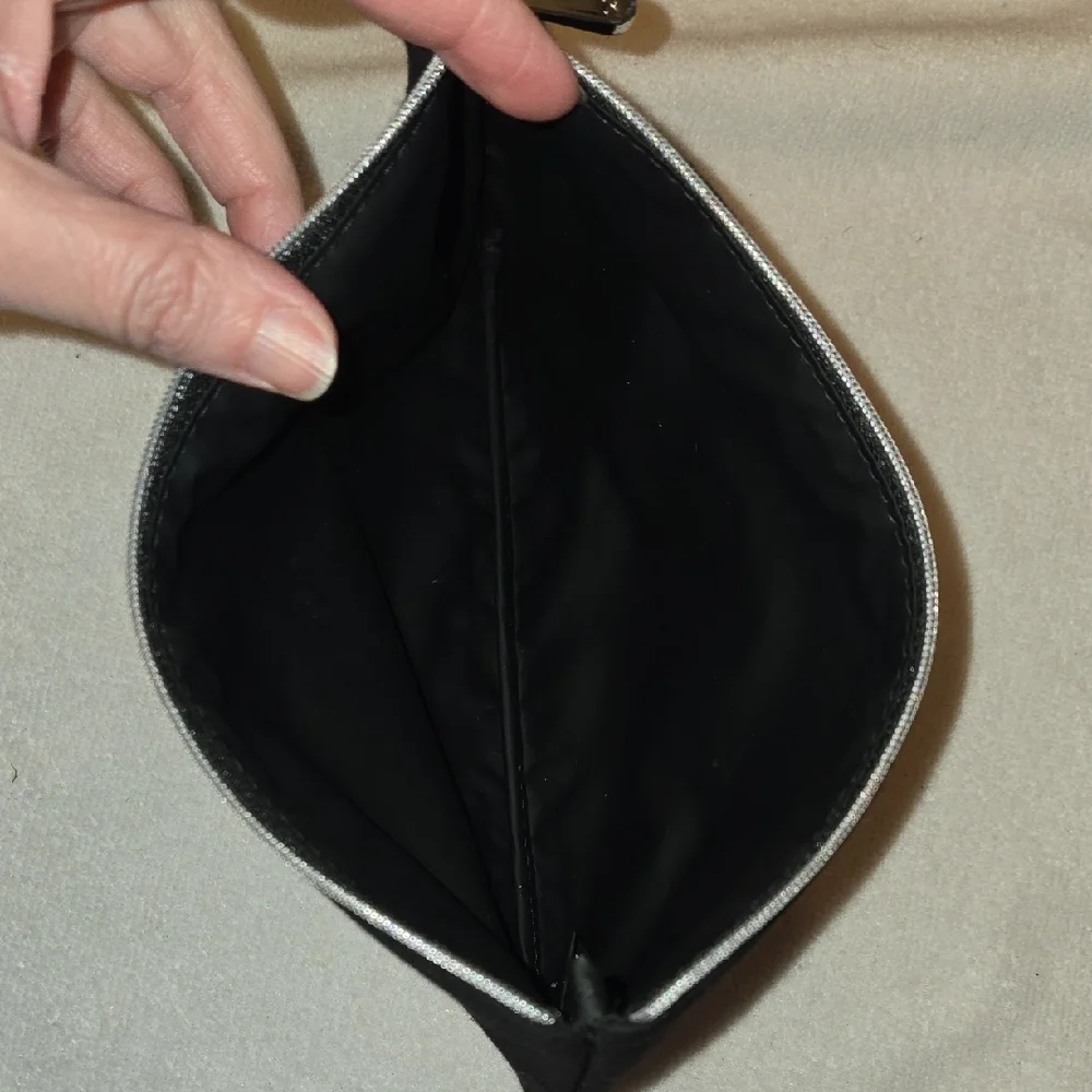 Dior Beauty Black Jersey Pouch With Silver Hardware